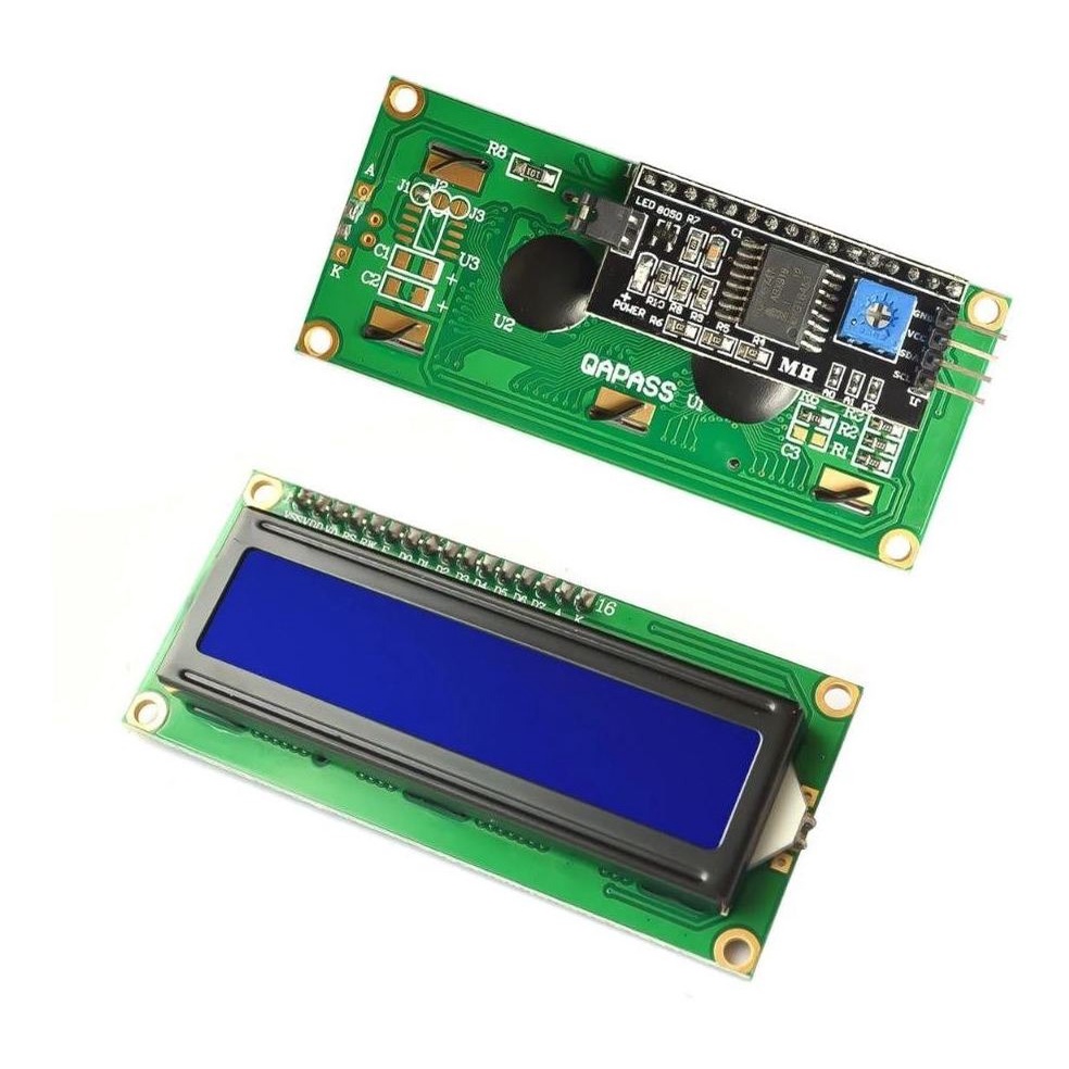 Display Lcd 16x2 1602 Back Azul Letra Branca + I2c Soldada