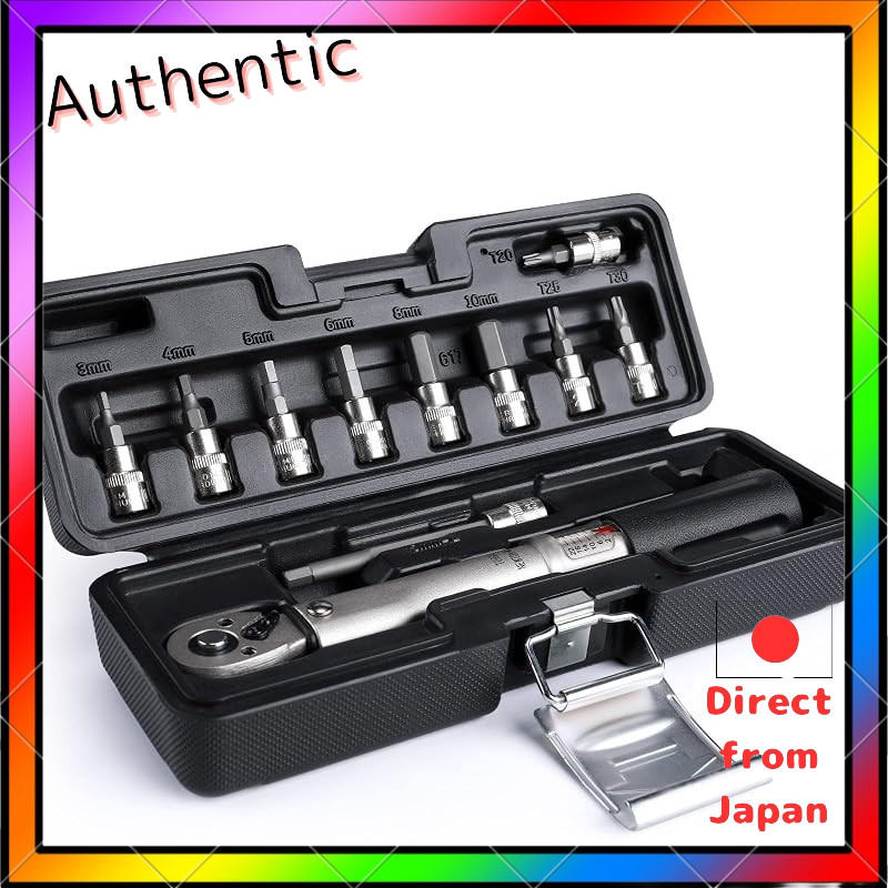 CYCLISTS Bicycle Torque Wrench Set Drive Size 6.35mm (1/4 inch) 2–24Nm 3/4/5/6/8/10mm 5mm-L T20 T25 T30 Socket Preset Ty