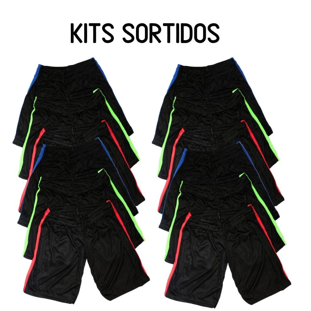 Kit 3 Bermudas Infantis Sortidas | Políester 100% | Varejo e Atacado | Conforto e Qualidade