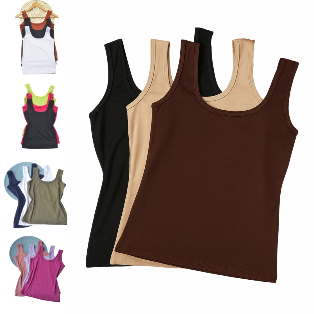 Kit 3 ou 2 Regata Blusinha Alça Larga Lisa Feminino Atacado Conforto Estilo Ocasiões Casuais