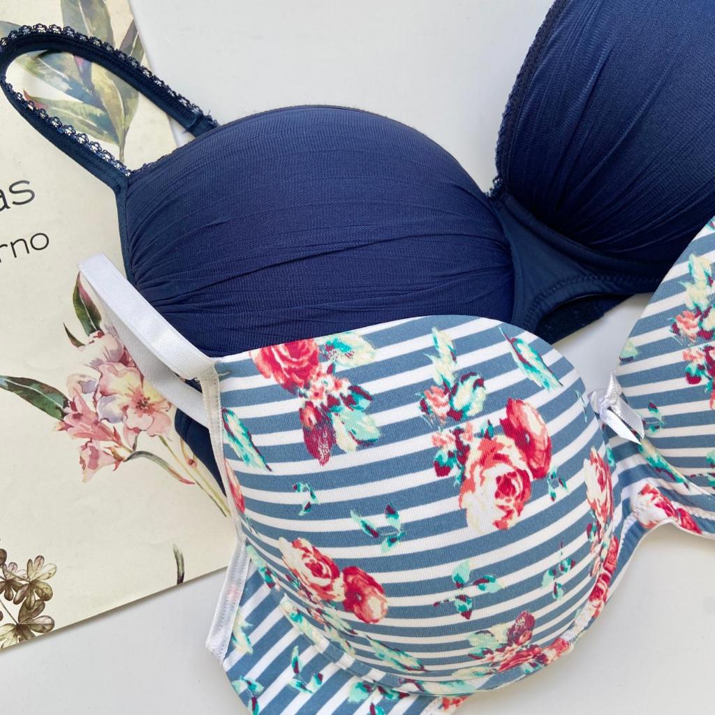Kit 2 Sutiãs Básico Feminino com Bojo Preço Atacado Revenda Moda ìntima Conforto