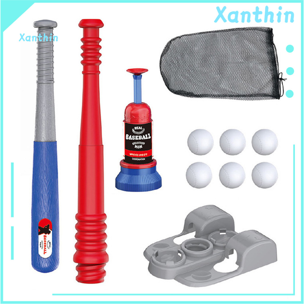 Toddler Baseball Set Motor Skill Development Toys T Ball with Automatic Pitching Machine Adjustable Batting Tee – 6 Ba