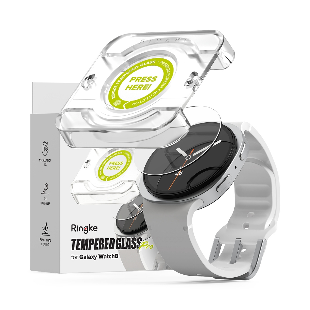 Ringke Tempered Glass Pro Para Galaxy Watch 9/8 44mm Protetor De Tela De Transparente