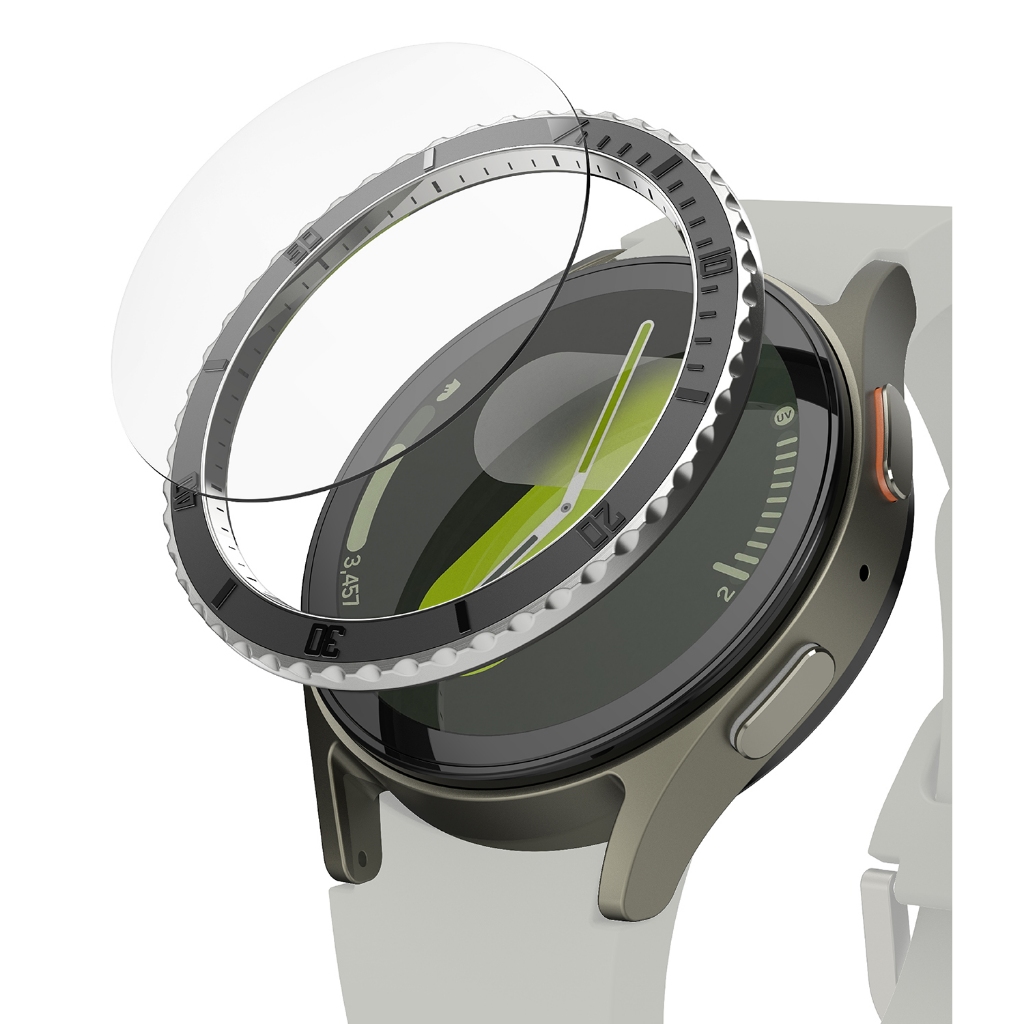 Ringke Bezel Styling & Glass Premium para Galaxy Watch 7 44mm Capa Protetora Leve e Adesiva para Smartwatch