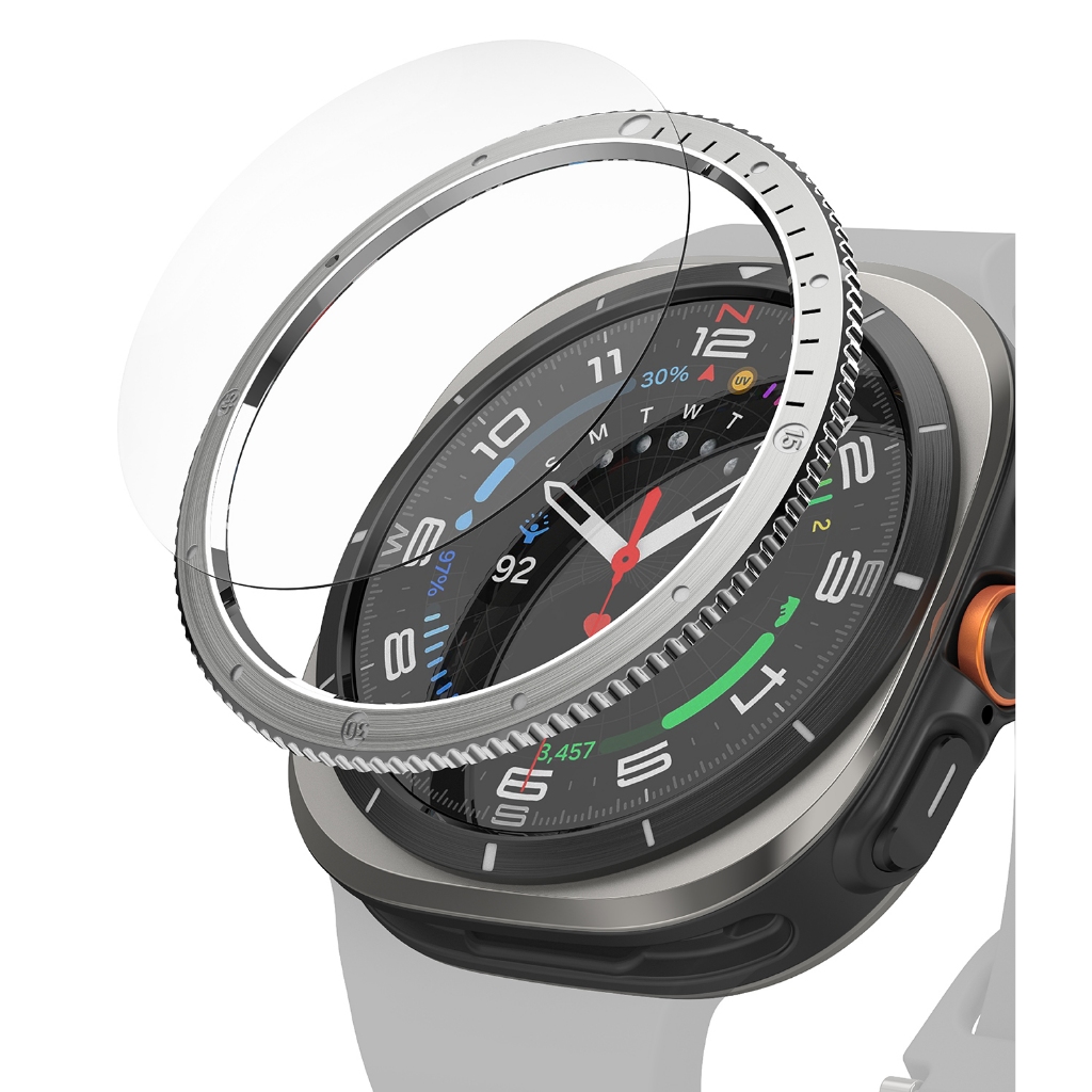Ringke Bezel Styling & Glass para Galaxy Watch Ultra 47mm Adesivo Leve De Aço Inoxidável Com Protetor De Tela