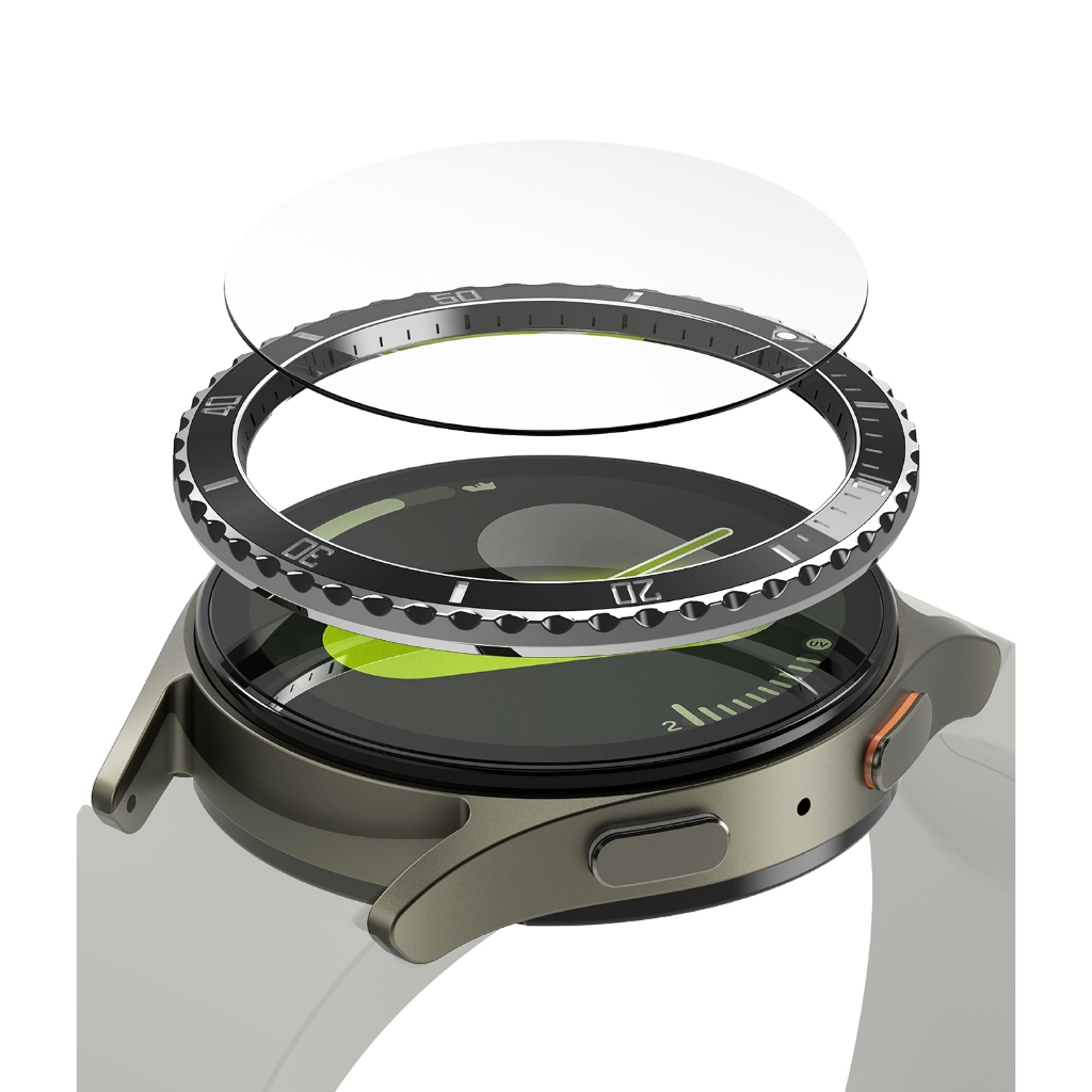 Ringke Bezel Styling & Glass Premium para Galaxy Watch 7 40mm Adesivo Leve De Aço Inoxidável Com Protetor De Tela