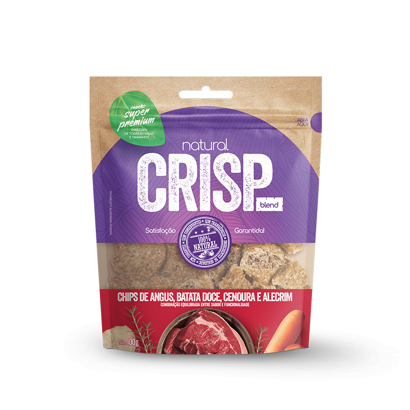 Snack Natural Crisp para Cães | 100% Natural | Vários Sabores | Sem Conservantes | 20g • 100g • 200g