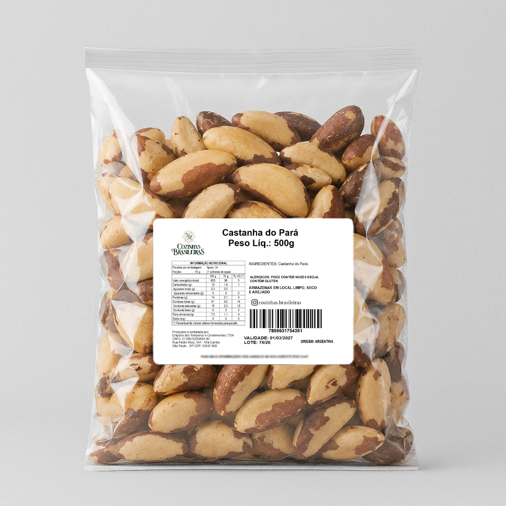 Castanha do Pará Natural - Oleaginosa Snack Saudável Petisco Proteico 100g 200g 500g