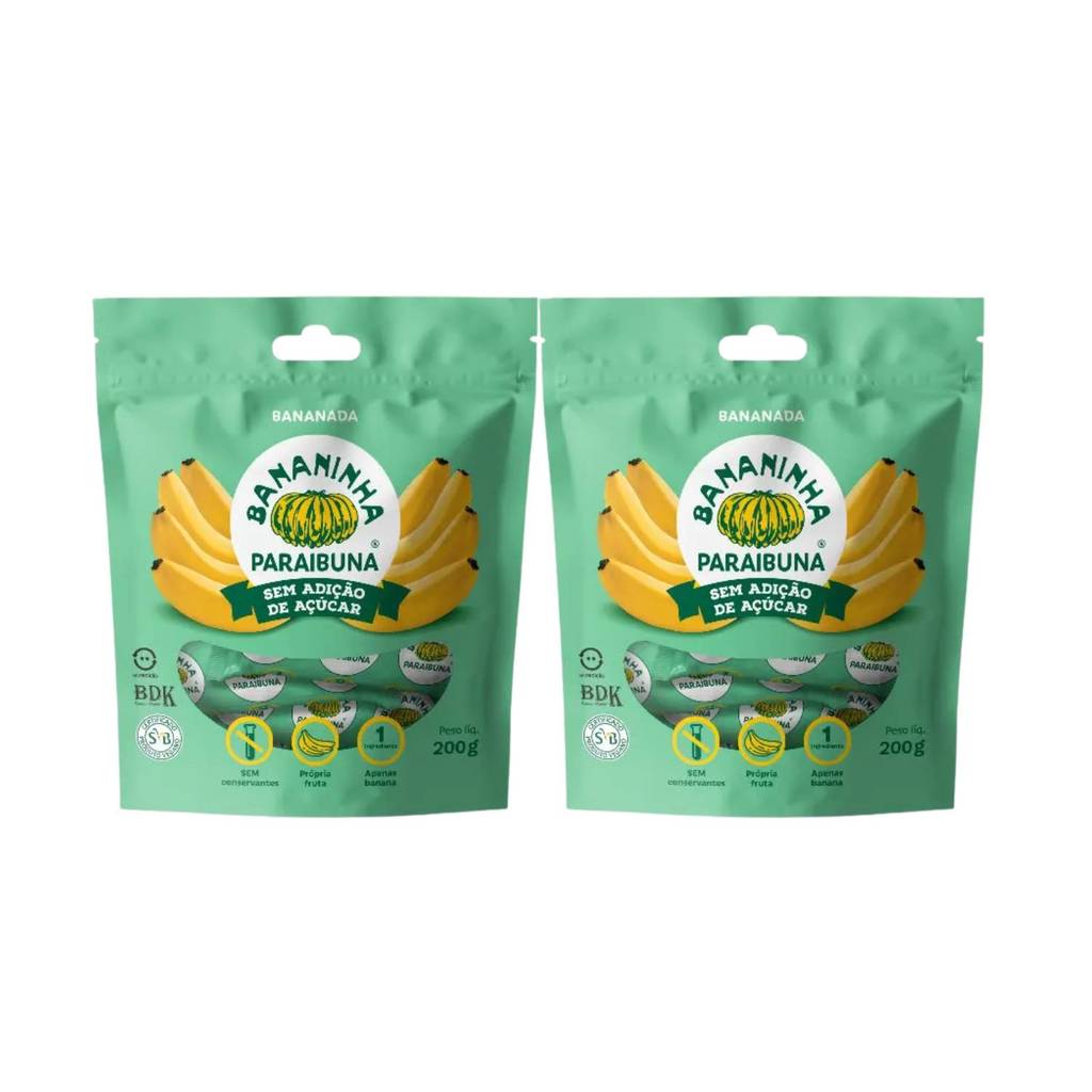 Bananinha Natural Sem Açúcar Paraibuna Kit 2 Unidades 200g