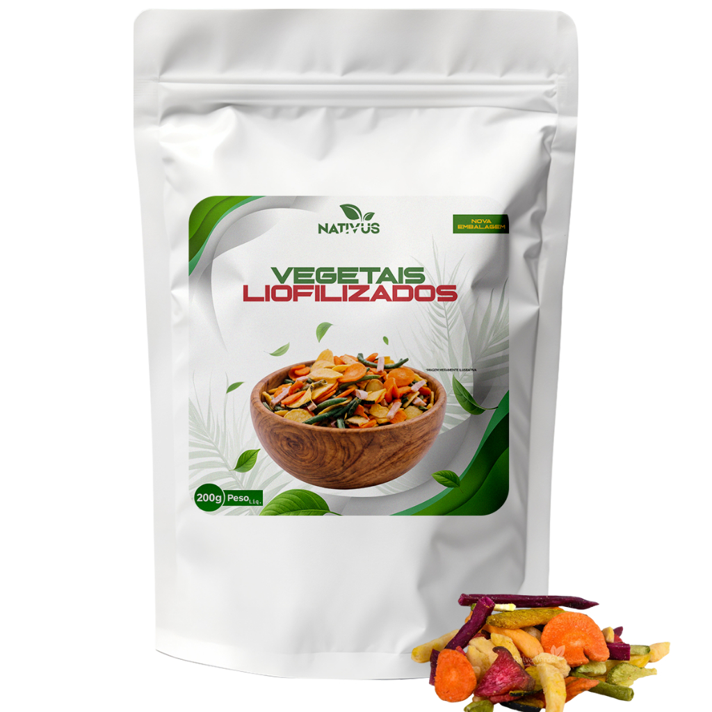 Mix de Vegetais Liofilizados Chips Super Premium 100% Natural  - 1KG - 500g - 200g