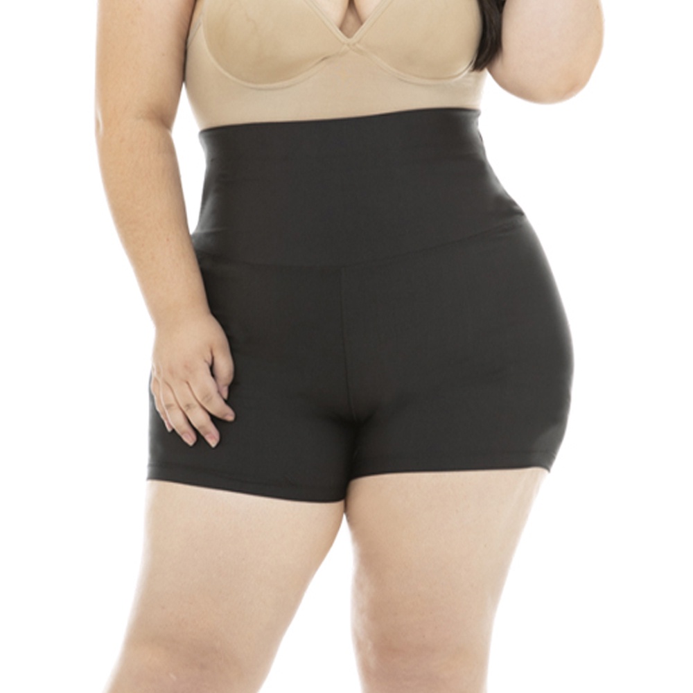 Cinta Shorts Modelador Feminino Preto Plus Size Modela a Cintura Levanta o Bum bum