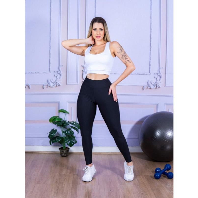 Calça Legging Plus Size Cintura Alta Levanta Bumbum