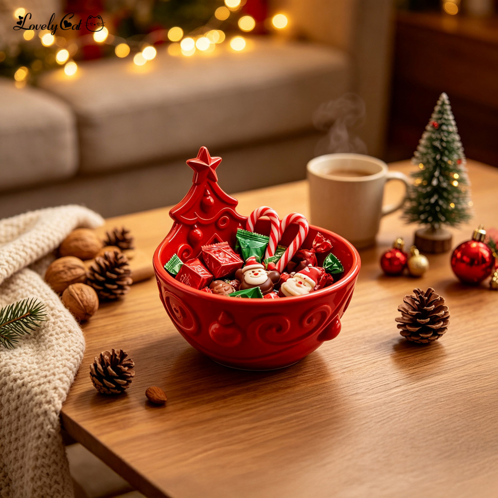 Creative Holiday Gift Christmas Tree Candy Bowl 3d Printed Treat Container Decorative Snack Serving Festive Tabletop Dec