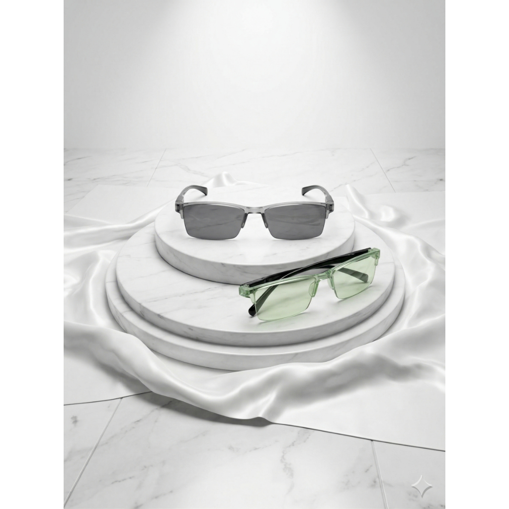 “Kit 2 Óculos Zoom Automático – ''Tecnologia e Conforto - Lentes Cinza & Verde”