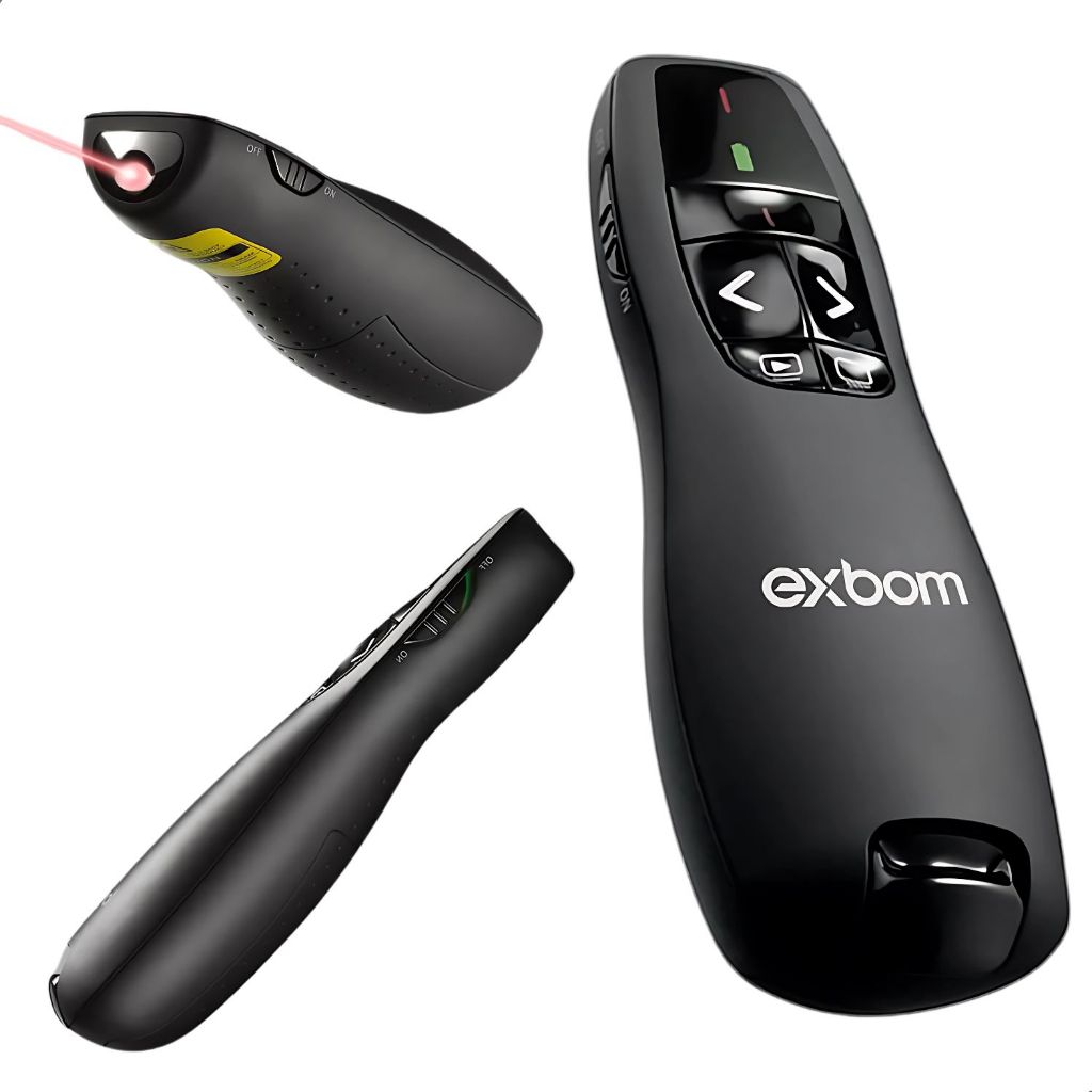 Apresentador Passador de Slides Sem Fio 2.4G Profissional Laser Vermelho 30m Alcance Apresentações Receptor USB Wireless