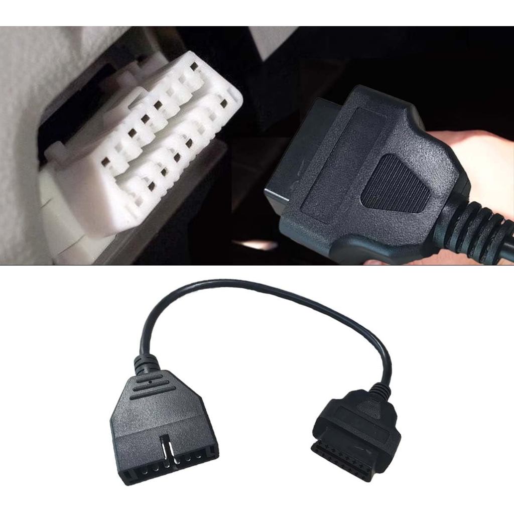 OBD2 to OBD1 GM Adapter, Car Code Reader, OBD1 12 Pin to OBD2 16 Pin Socket Scanner Cable Connector, Diagnostic Extensio