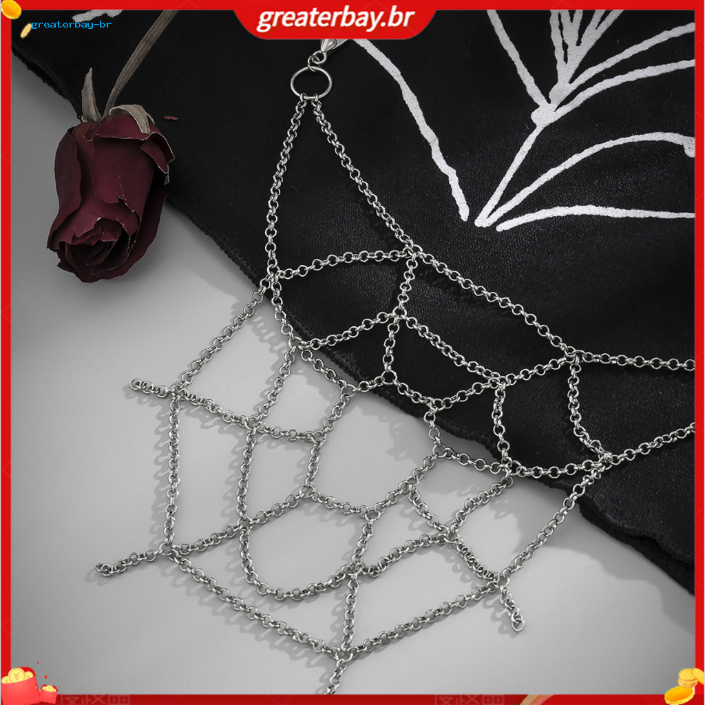 Gothic Spider Web Trouser Chain Punk Jeans Pants Decorative Body Jewelry Accessory for Men Women Stylish Hip-hop Streetw