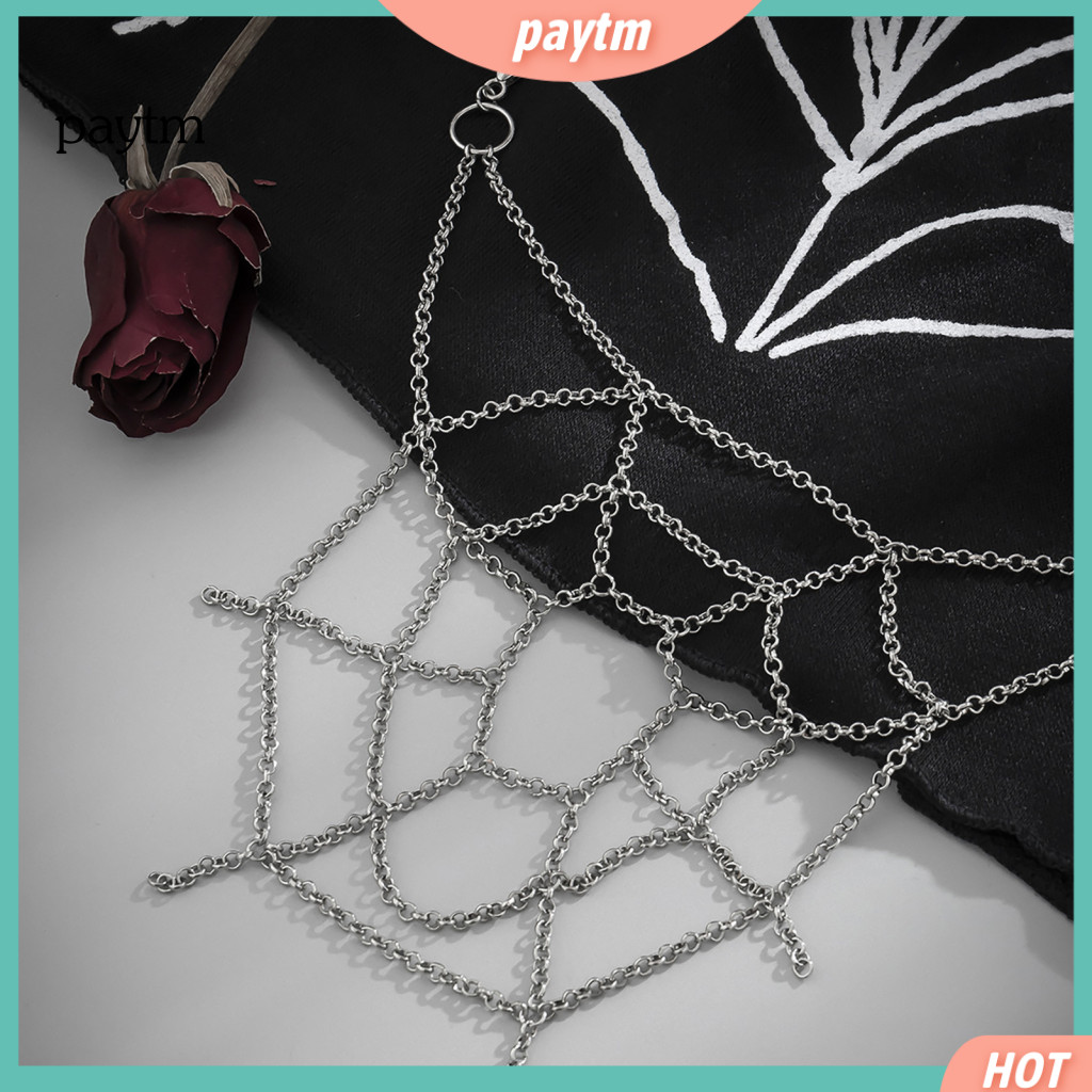 Alloy Pants Chain Halloween Outfit Accessories Spider Web Trouser Punk Jeans Decorative Body Jewelry Accessory for Men W