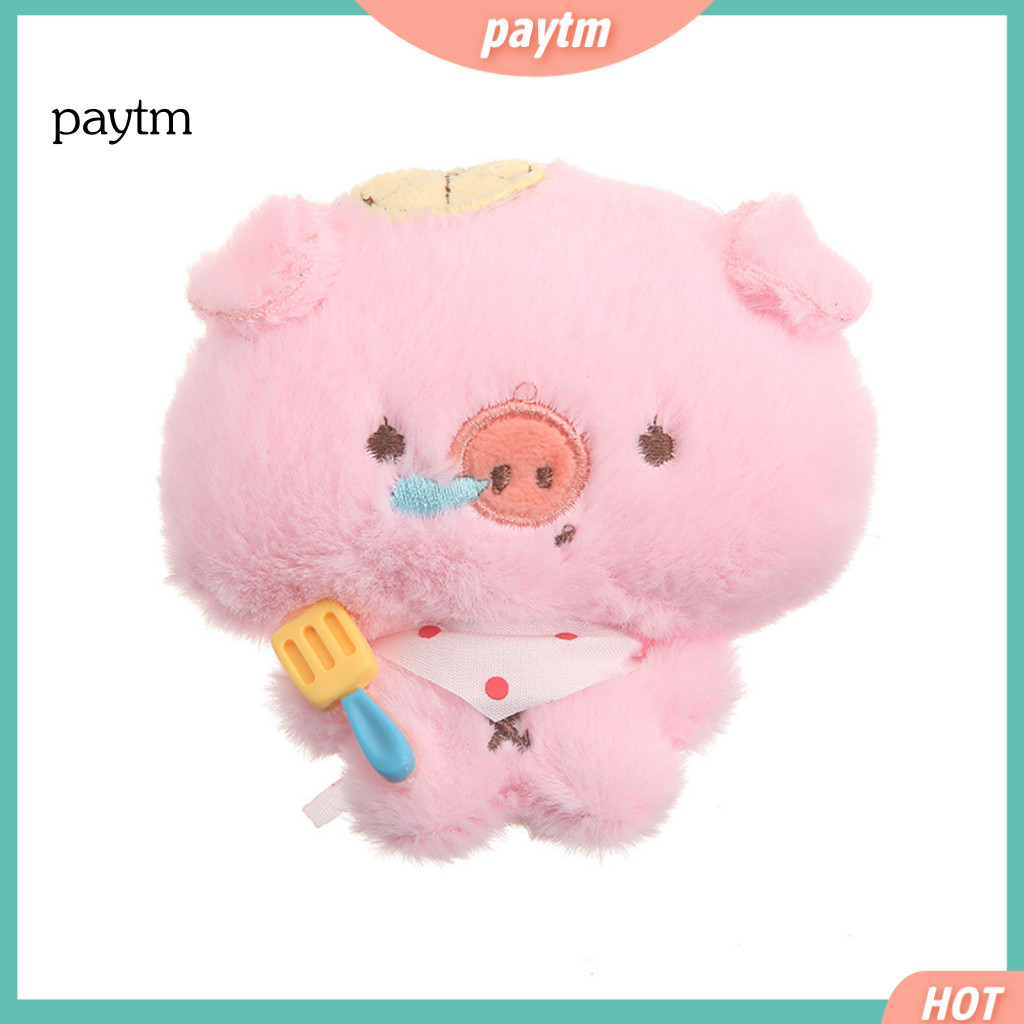 Pig Bag Charm Decorative Hanging Ornament Cute Cartoon Plush Keychain for Backpacks – Soft Stuffed with Ball Chain Ado