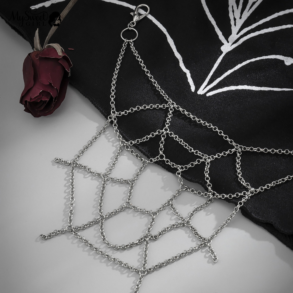 Lightweight Pants Chain Alloy Spider Web Trouser Punk Jeans Decorative Body Jewelry Accessory for Men Women Stylish Hip-