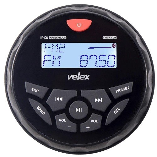 Rádio Velex Marinizado Stereo Am/Fm Mp3 Bluetooth USB