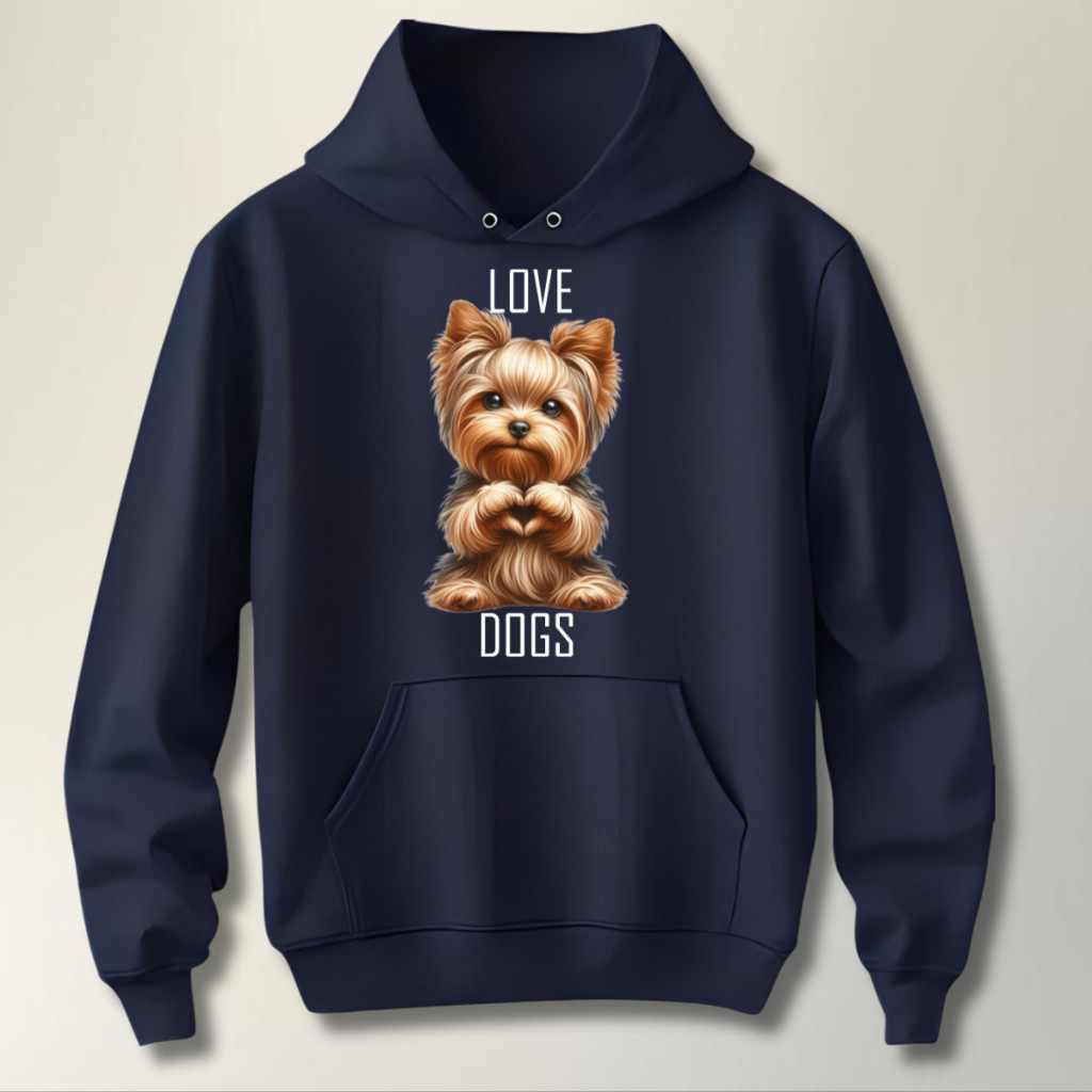 Blusa De Frio Moletom Adulto Feminina Love Dogs Canguru