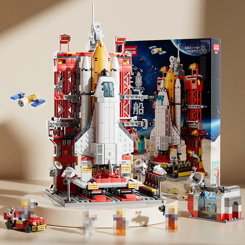 Modelo de Blocos de Montar de Foguete Shenzhou - Kit Educativo de Montagem de Nave Espacial, Presente de Aniversário