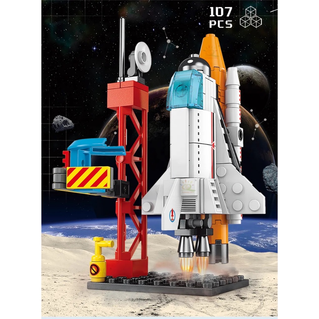Modelo de foguete estação espacial bloco de montar pequenas peças aeroespacial brinquedo de montar