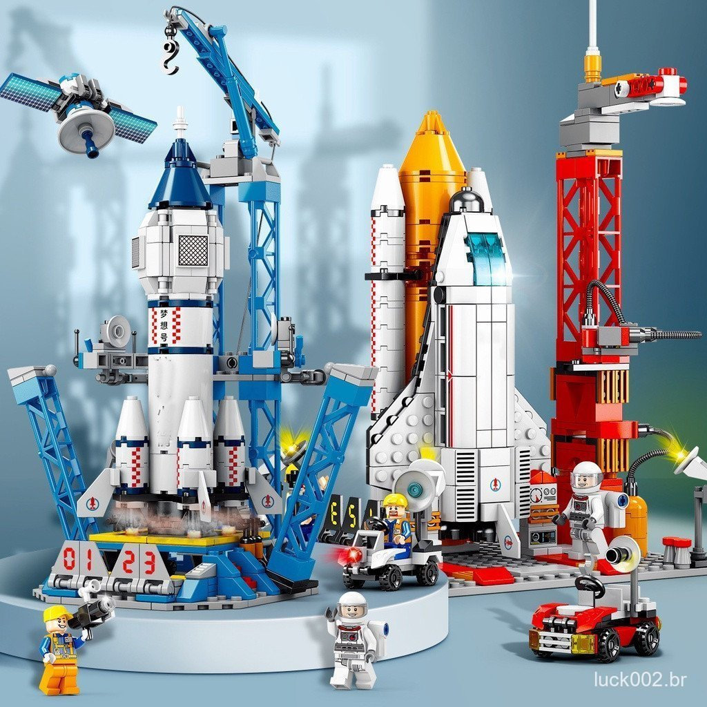 978 peças de blocos de montar de modelo de foguete espacial, brinquedos de montar DIY compatíveis para crianças, present