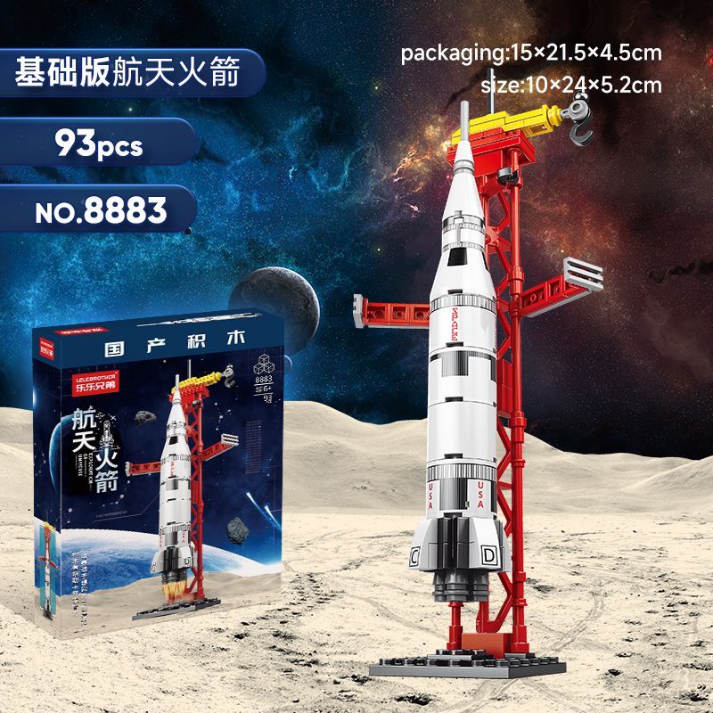 Blocos de Montar Foguete Espacial Nave Espacial Brinquedo Educativo para Crianças Modelo de Montagem Decoração Quebra-Ca