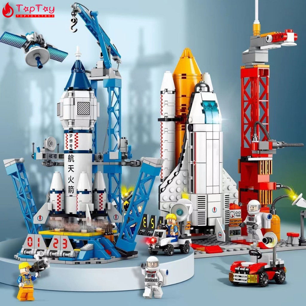 458 peças de blocos de montar Minecraft da série espacial, modelo de ônibus espacial e foguete, brinquedo DIY, presente