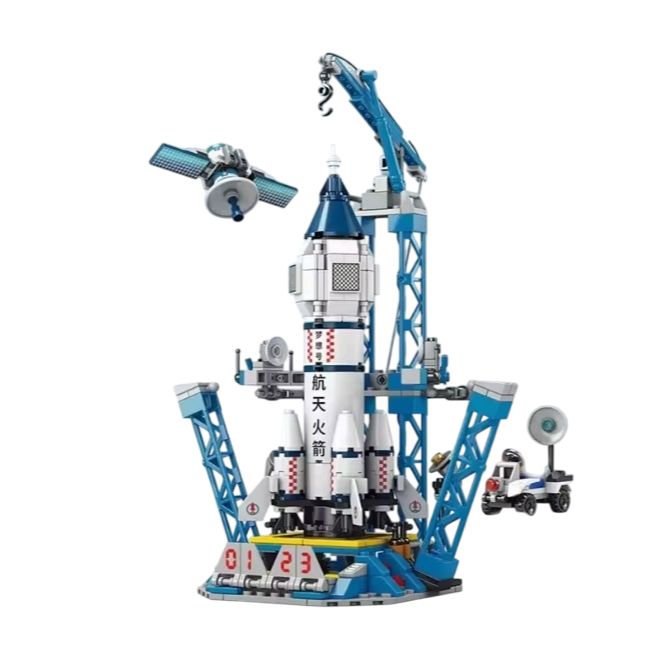 Blocos de Montar Foguete Espacial – Modelo Estação de Lançamento