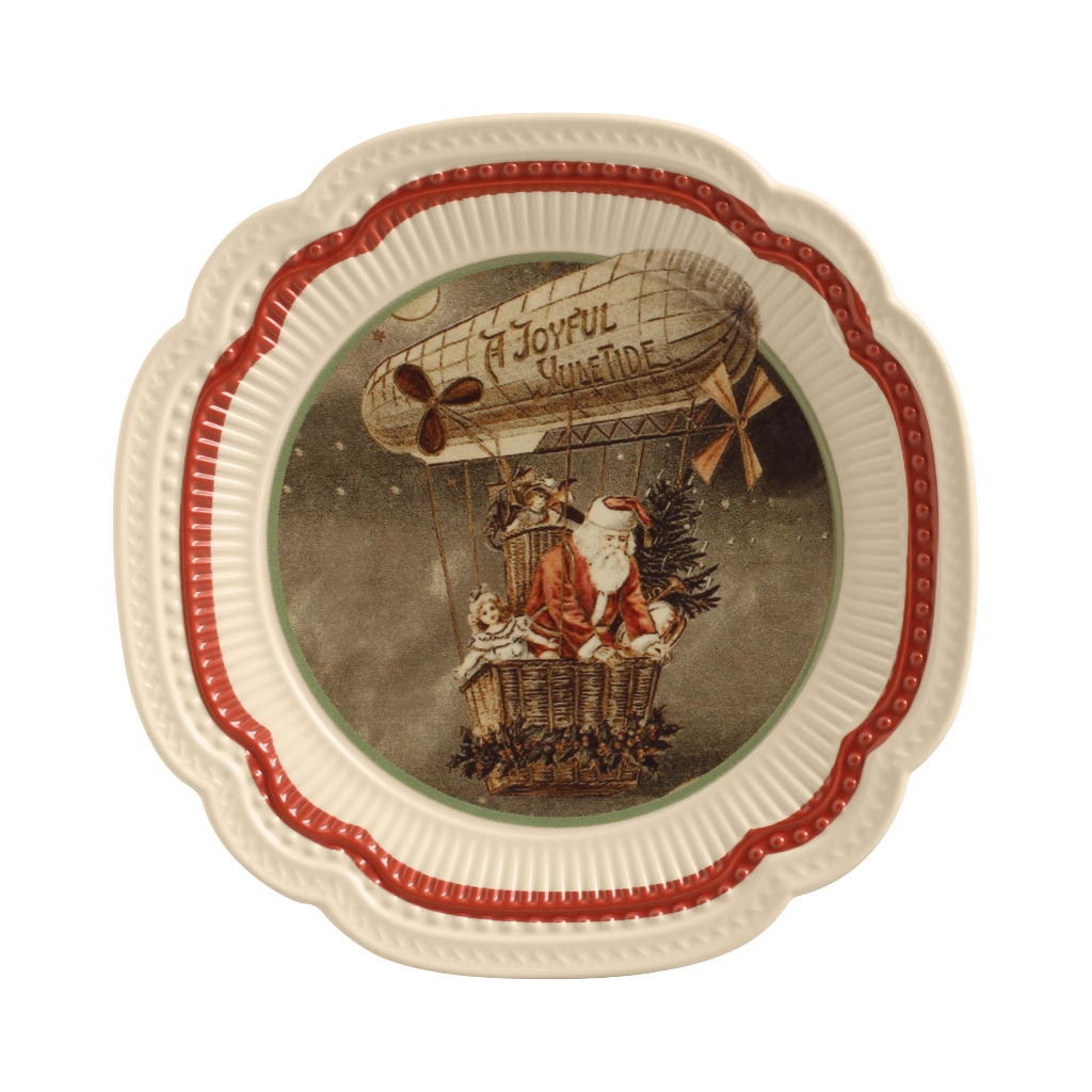 Conjunto c/6 pratos rasos 1 Santa Claus Digital (28cm diâmetro) - Cerâmica Scalla