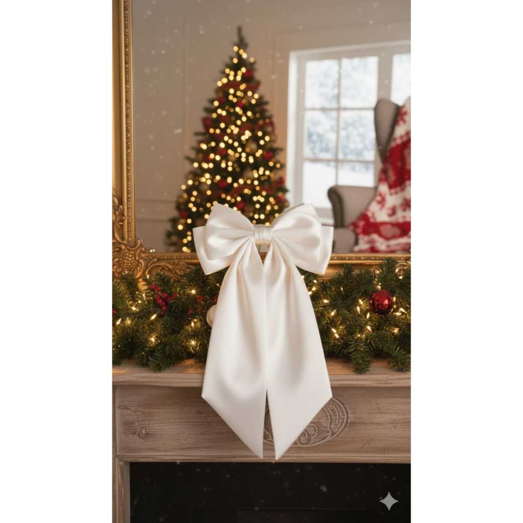 Laço de Cetim Elegante para Cabelo – Toque Sofisticado para o Seu Ano Novo!✨🎄🎊