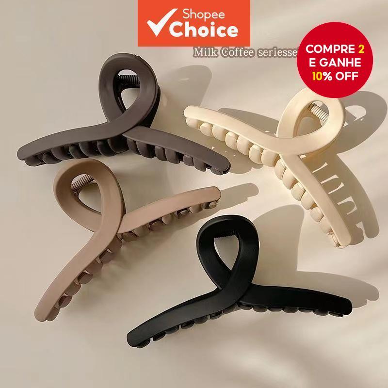 Clipe De Garra De Tubarão Fosco Elegante Grande Acessório De Cabelo Feminino Outono Inverno