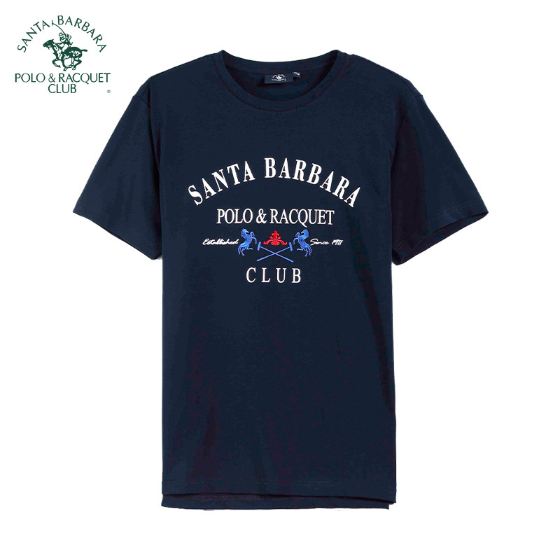 Saint Paul Roupas Masculinas 2025 Estilo Verão Slim-fit Camiseta de Manga Curta Gola Redonda Frente Peito Impresso Casua