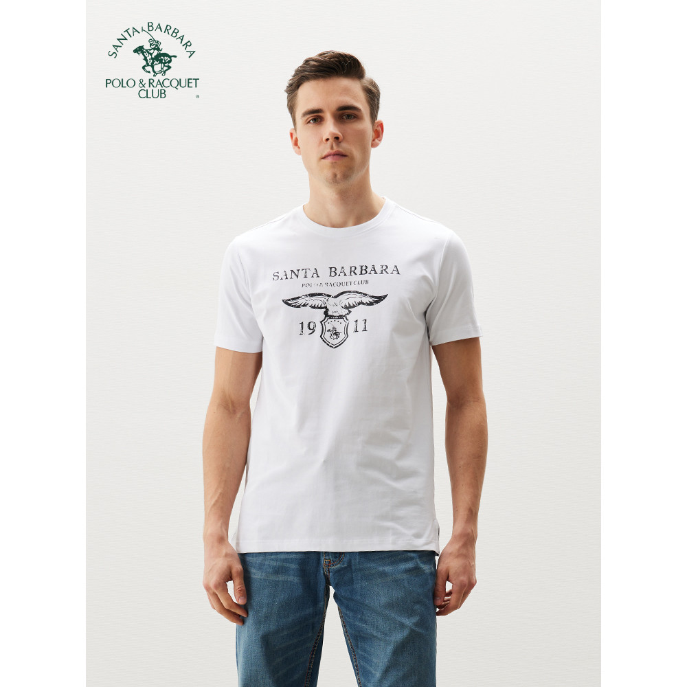 Saint Paul Camiseta masculina de manga curta com gola redonda estilo Casual verão camisa estampada masculina Slim fit na