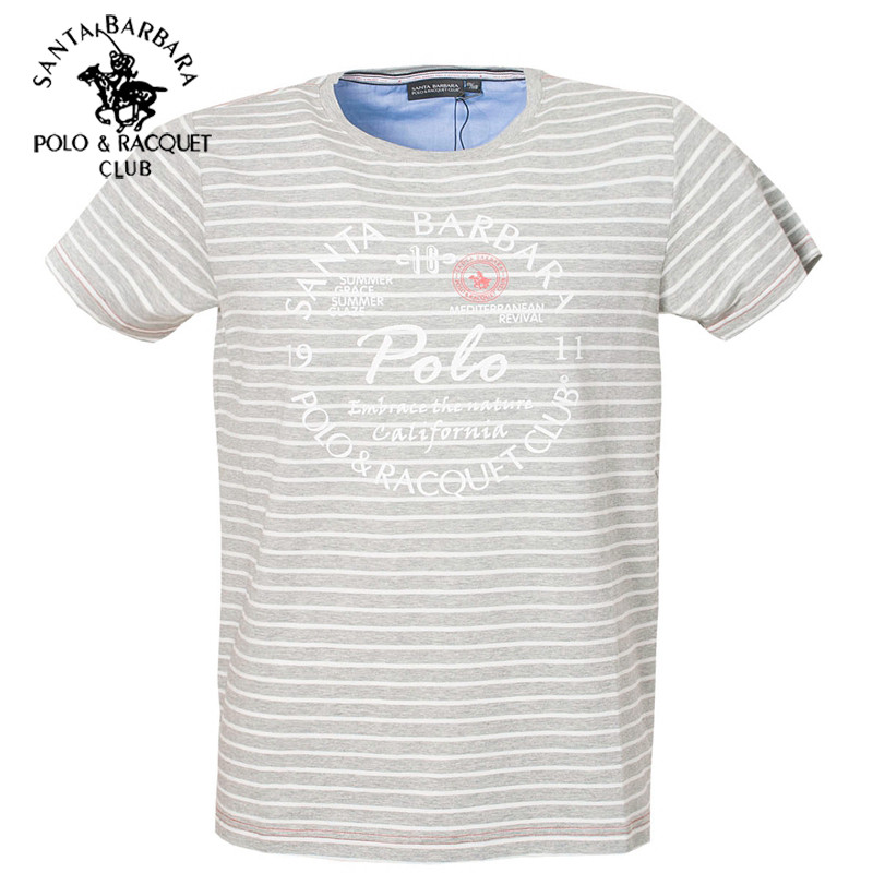 Camisa POLO masculina Saint Paul com gola redonda, algodão, amônia, confortável, Slim fit, manga curta, listrada