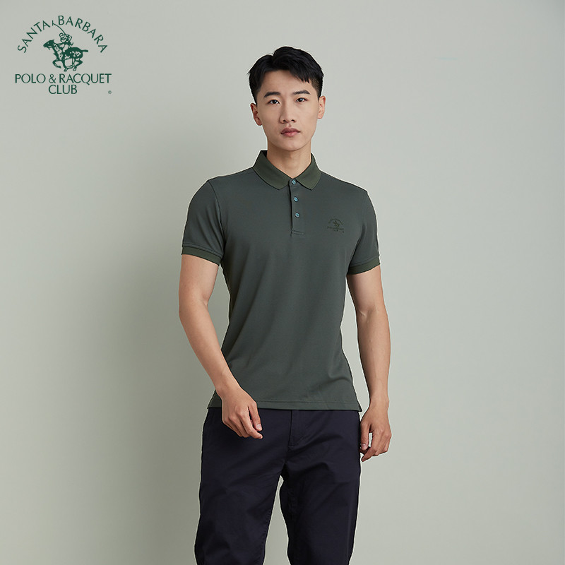 Saint Paul Camiseta masculina Slim fit de verão de manga curta Casual camisa Polo com absorção de umidade lapela respirá