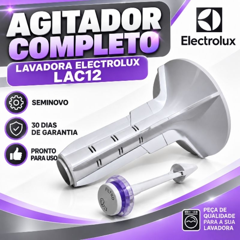 AGITADOR LAVADORA ELECTROLUX 12 KG / LAC12 (COMPLETO) (ORIGINAL)