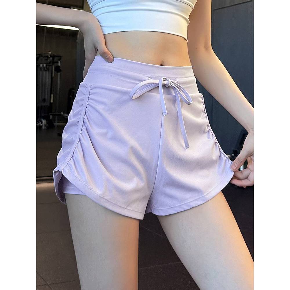 Yoga Girl Personality High Waist Track Shorts Breathable Training Running Leisure Slimming Yoga with Lining Shorts zh2C
