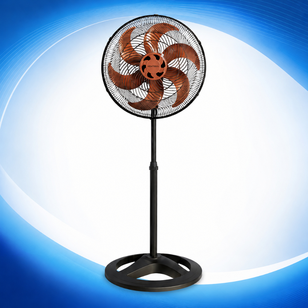 Ventilador de Coluna Ventisol 50cm Turbo 6 Pás Oscilante Preto Bivolt Potente Silencioso Altura Ajustável 127v ou 220v