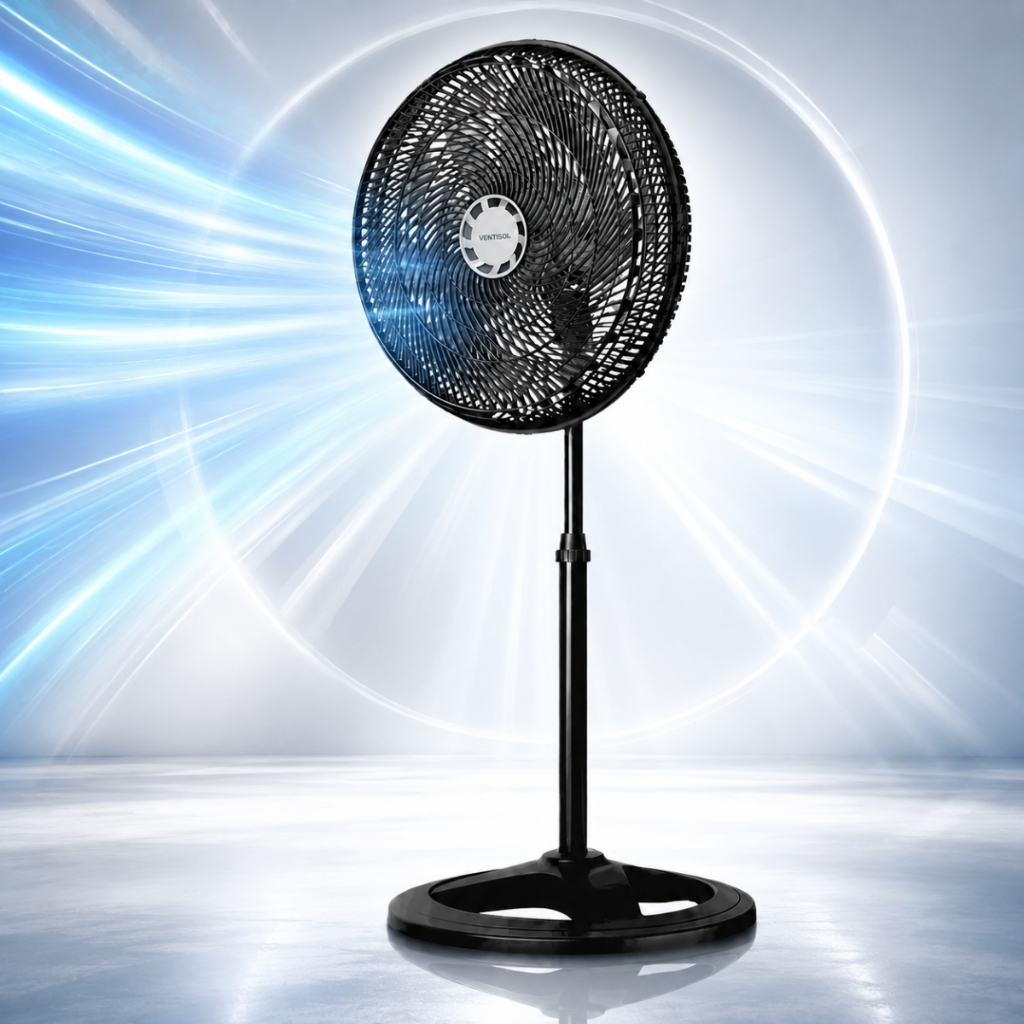 Ventilador de Coluna Ventisol Turbo 10 Pás 50cm Preto Cinza Oscilante Potente Silencioso Casa Comércio Loja