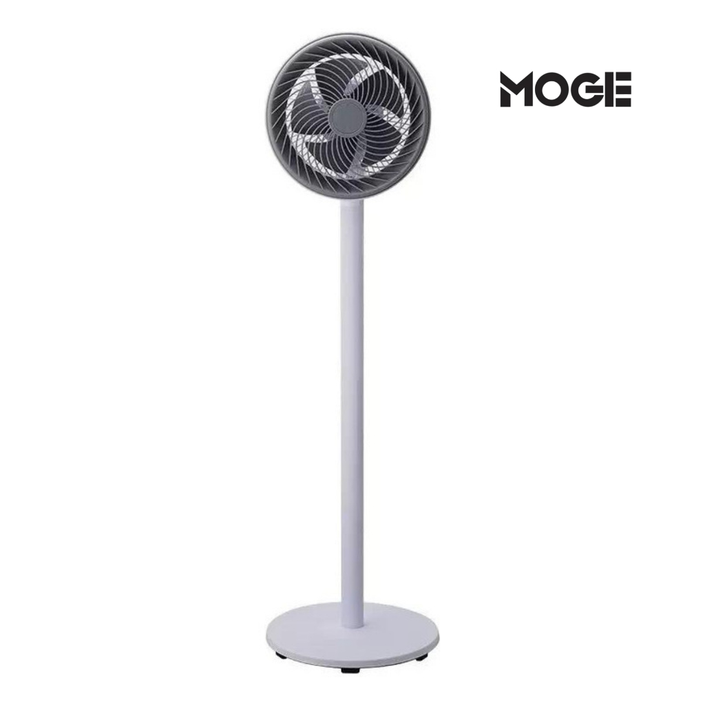Ventilador de Chão Turbo 5 Pás | 110V | Silencioso | 1m | Branco/Preto