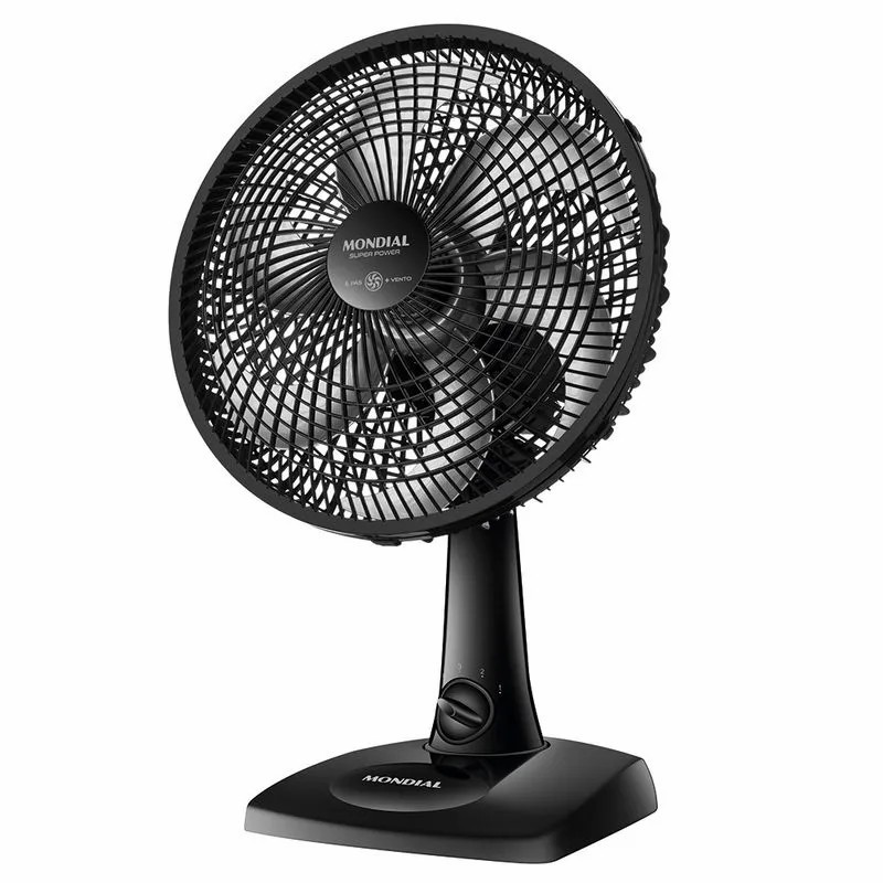 Ventilador de Mesa Mondial 30cm 60W Turbo 6 Pás Super Power Silencioso 127V Prata/Preto
