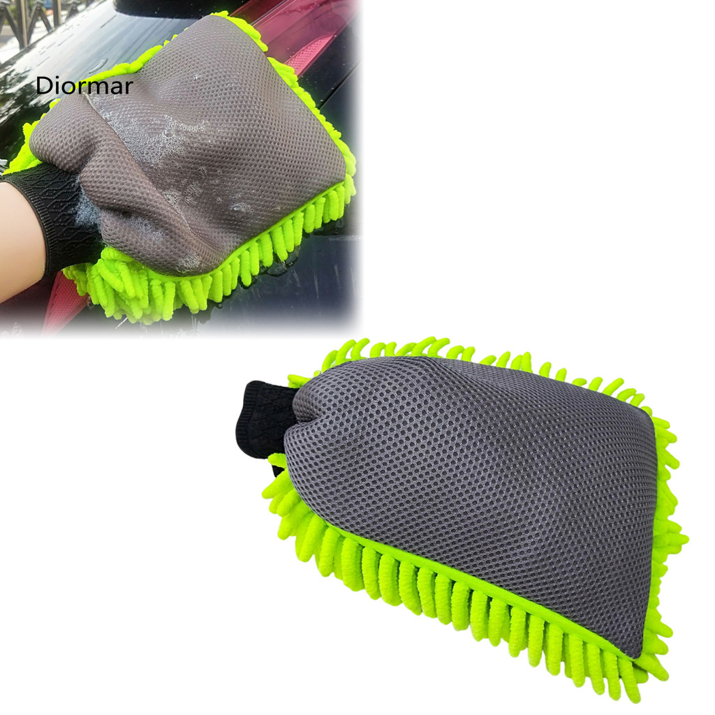 Microfiber Gloves Breathable Mesh Chenille Car Wash Mitts with Elastic Cuffs – Double-sided Scratch-free for Truck Mot