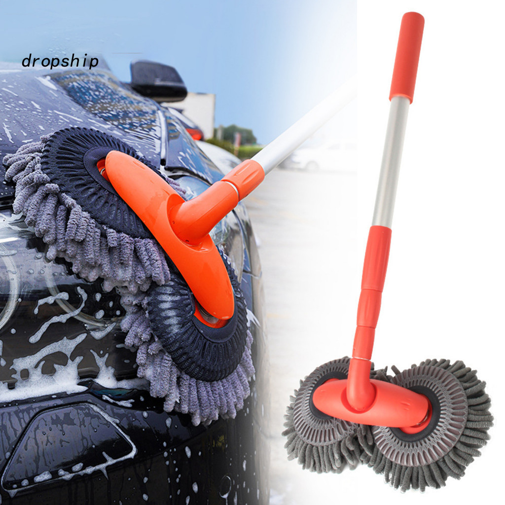 Car Cleaning Brush Wash with Long Handle 180° Rotating Microfiber Duster for Windshield Window Reusable Tool for Easy D
