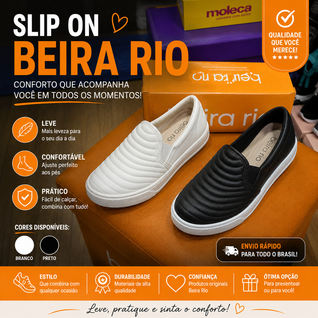 Slip On Milano Napa Beira Rio Feminino Casual Confortável Leve