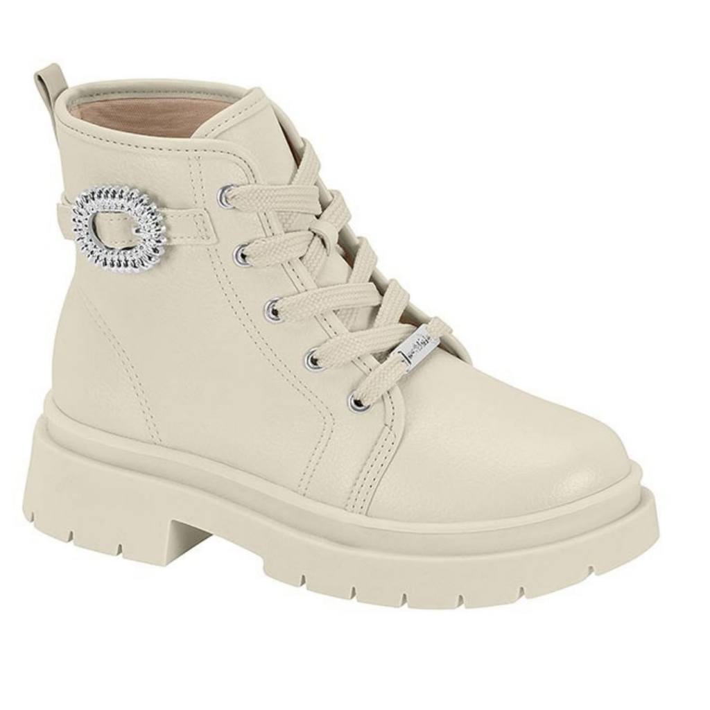 Bota Coturno Infantil Menina Molekinha Zurique Milano- Branco OFF