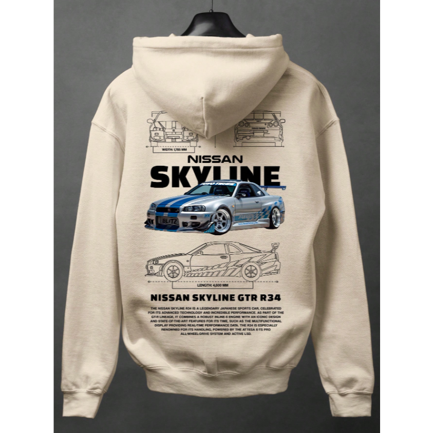 Moletom Exclusivo Skyline GTR Brian Velozes e Furiosos, Estilo Automobilístico e Urbano